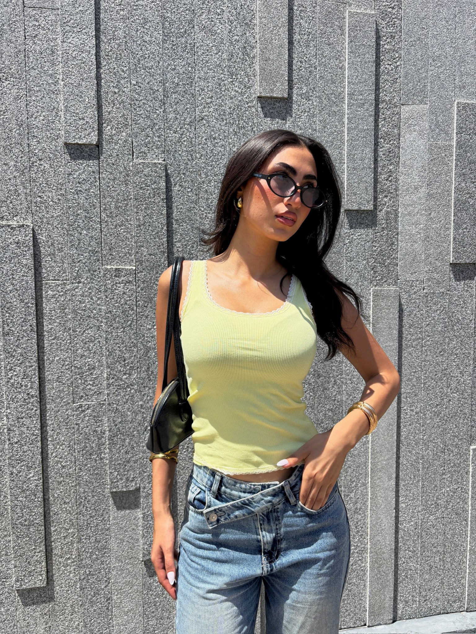 Butter Yellow Dawn Lace Top