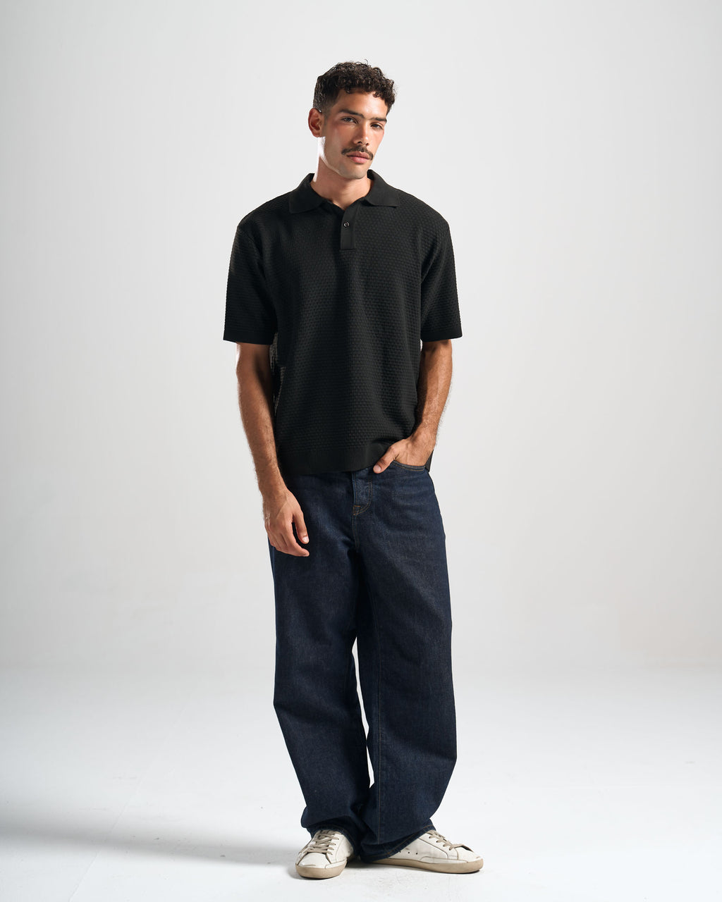 Black Hunter Ribbed Polo