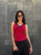 Red Celestial Lace Top