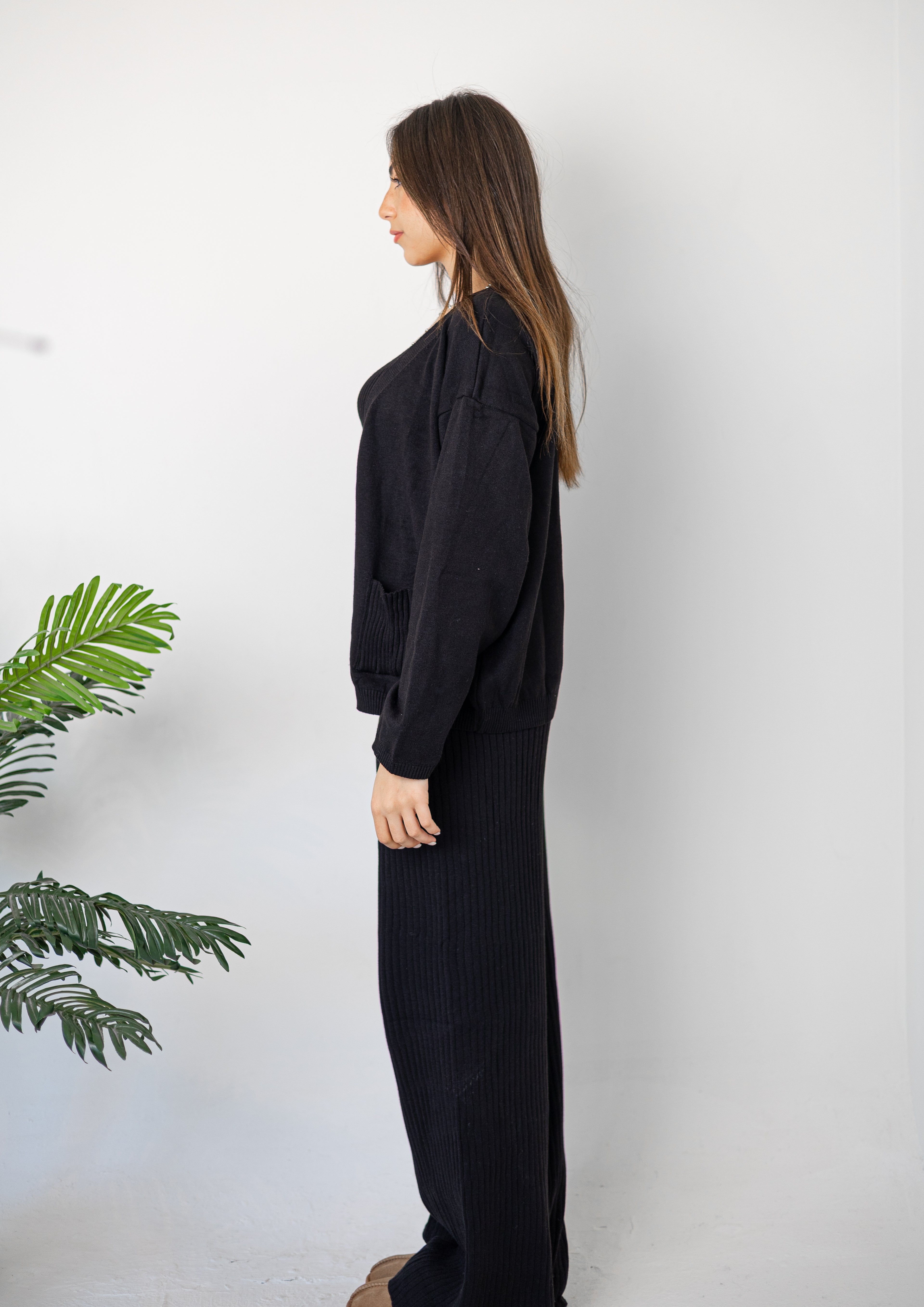 Midnight Black Knitted 3 Piece Set