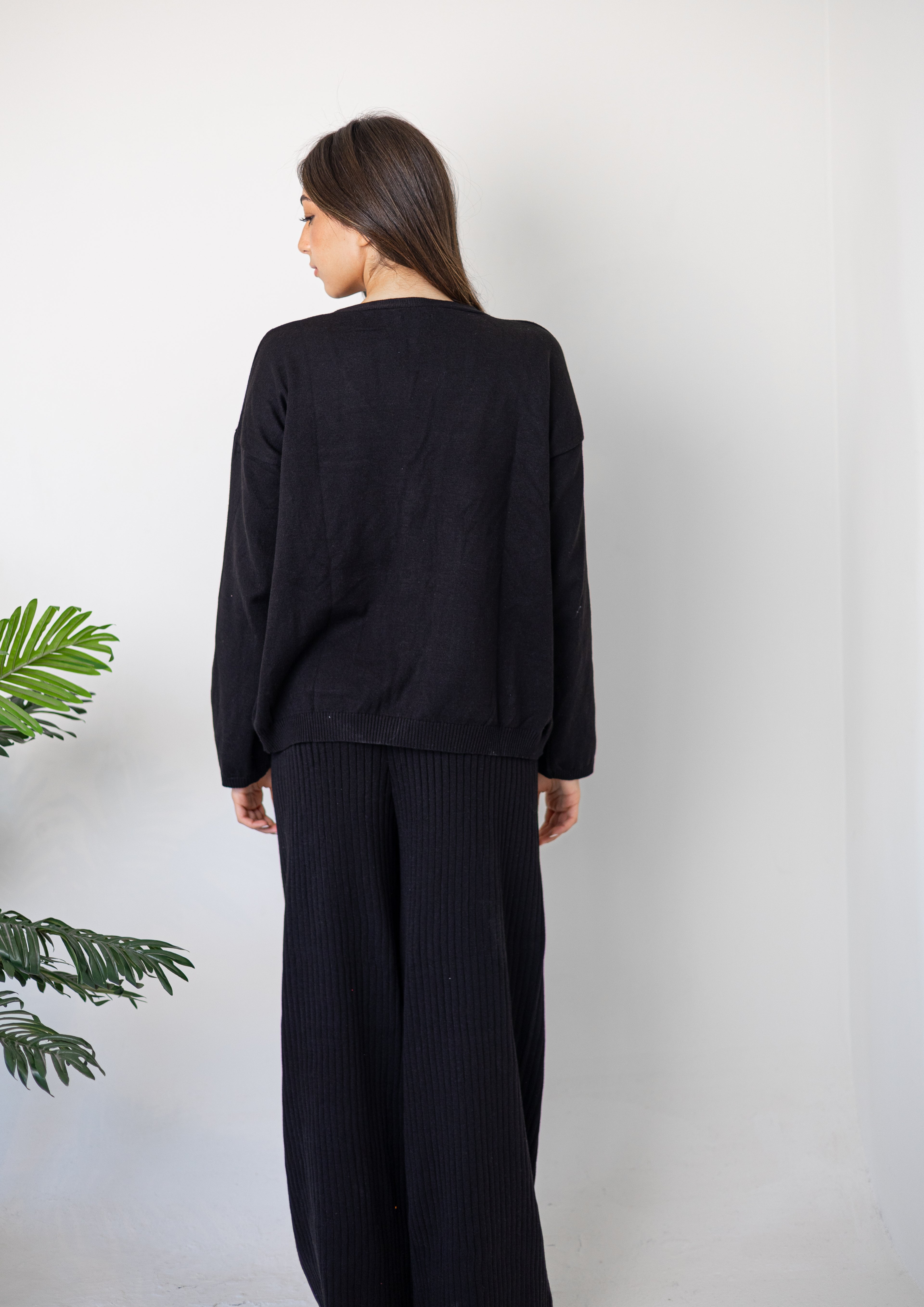 Midnight Black Knitted 3 Piece Set