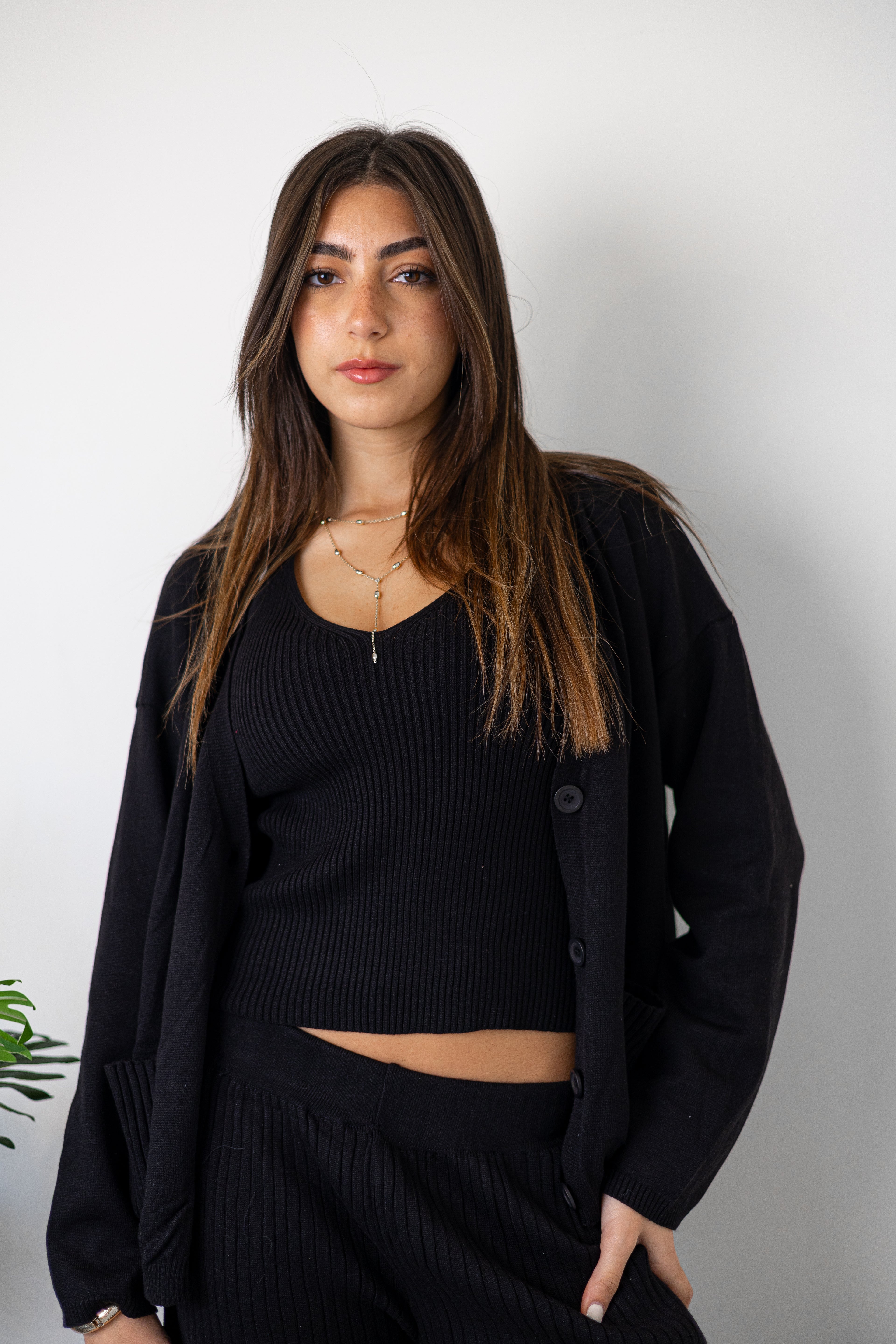 Midnight Black Knitted 3 Piece Set