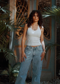 White Halter Top