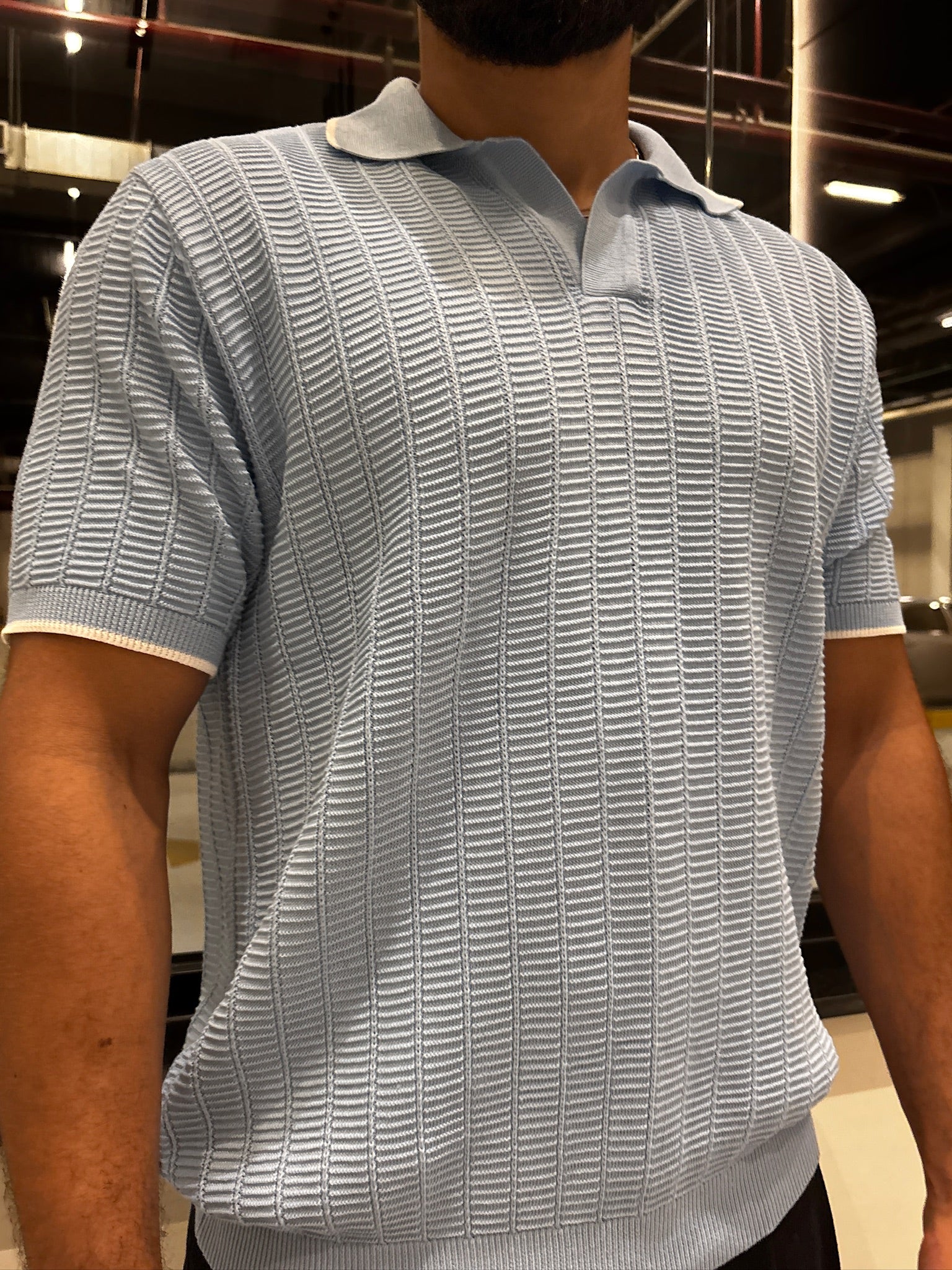 Baby Blue Riviera V Polo