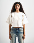 White Signature Cropped Tshirt