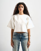 White Signature Cropped Tshirt