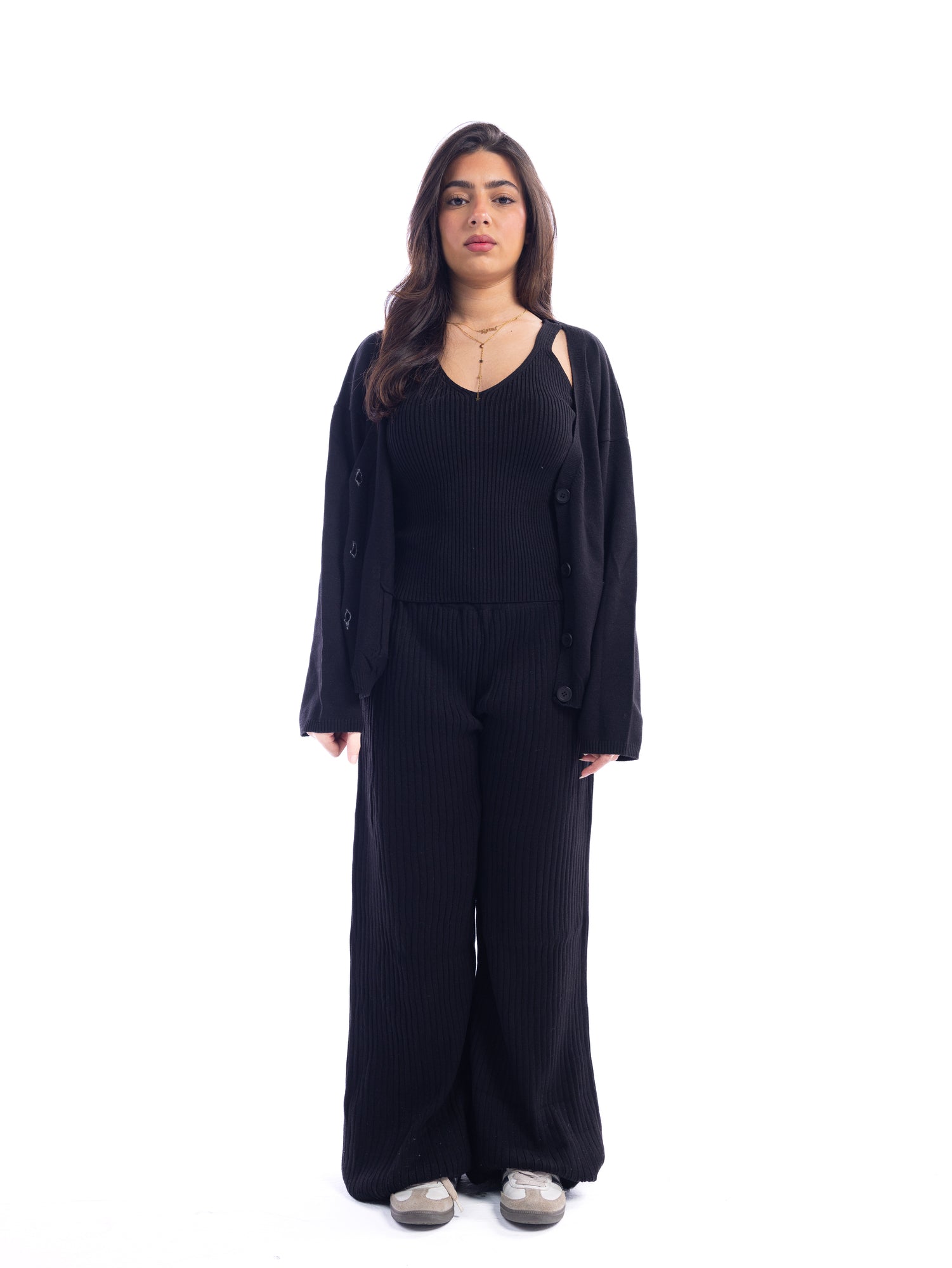 Midnight Black Knitted 3 Piece Set