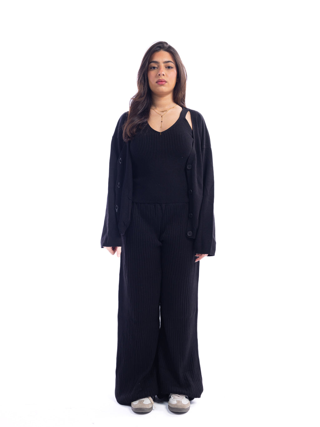 Midnight Black Knitted 3 Piece Set