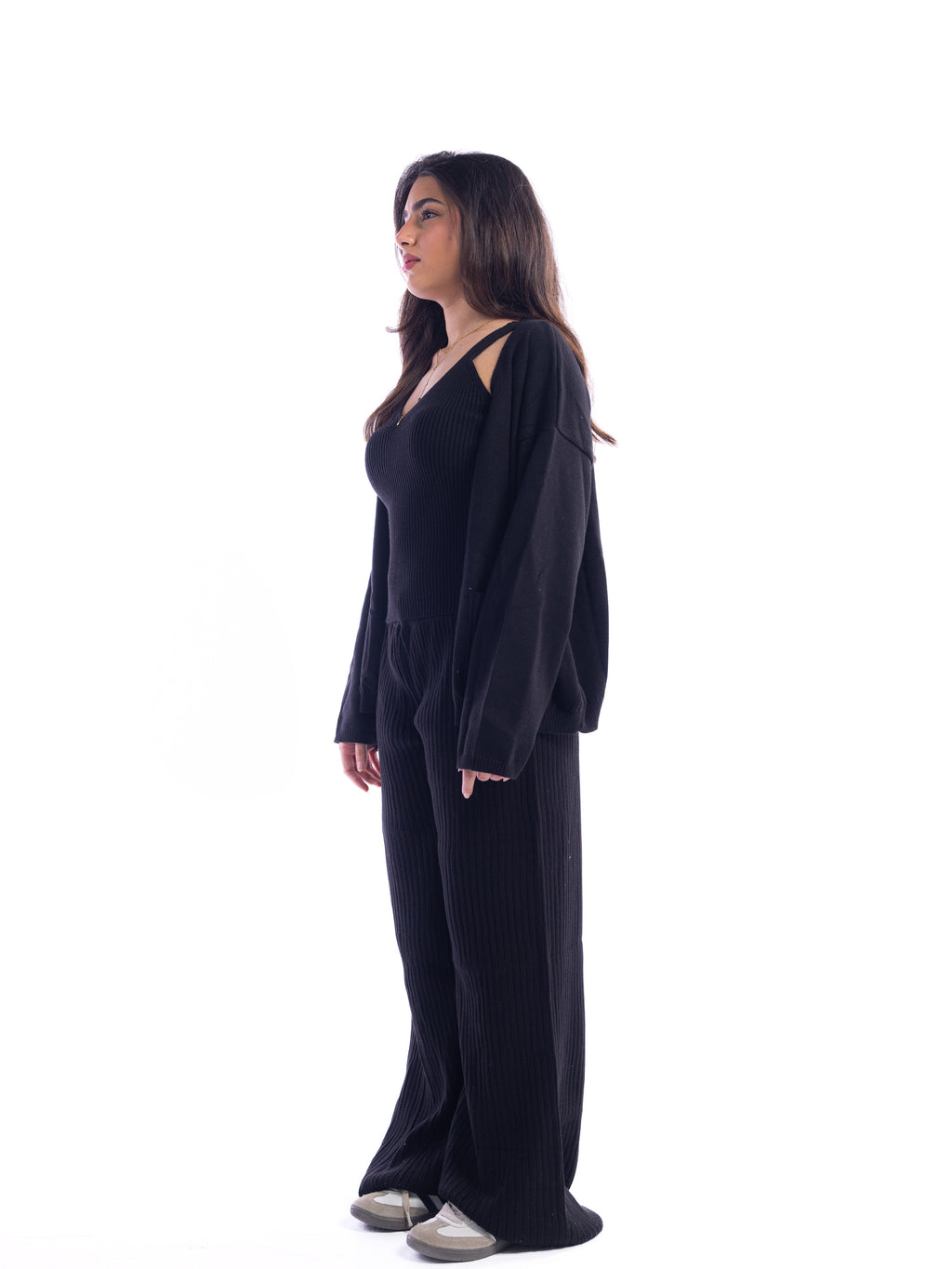 Midnight Black Knitted 3 Piece Set