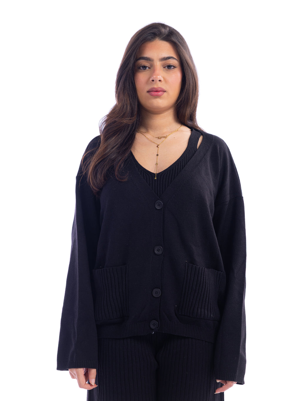 Midnight Black Knitted 3 Piece Set