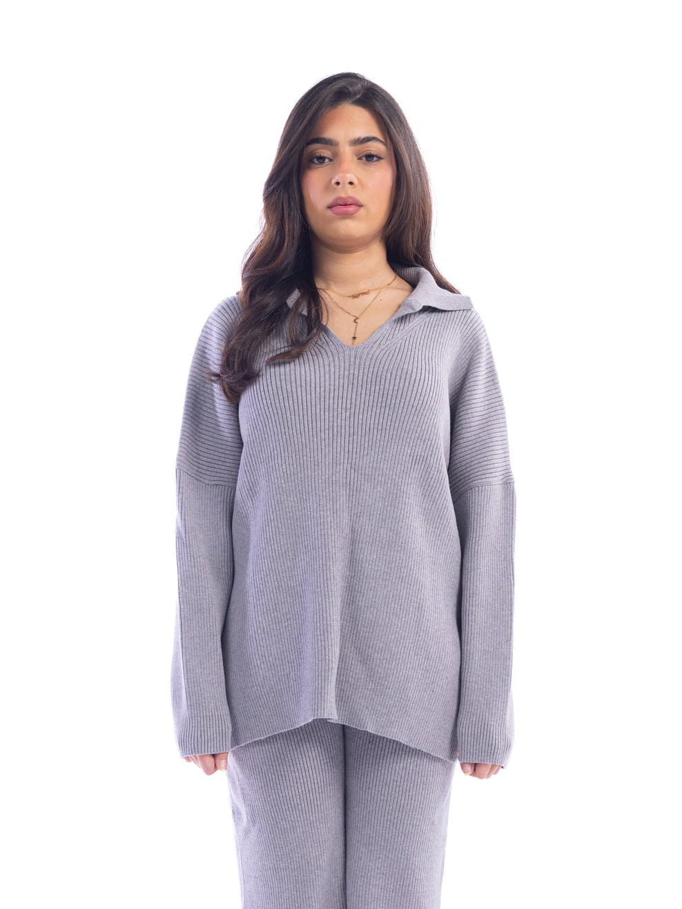 Pearl Grey Knitted Sweater