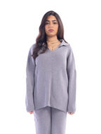 Pearl Grey Knitted Sweater
