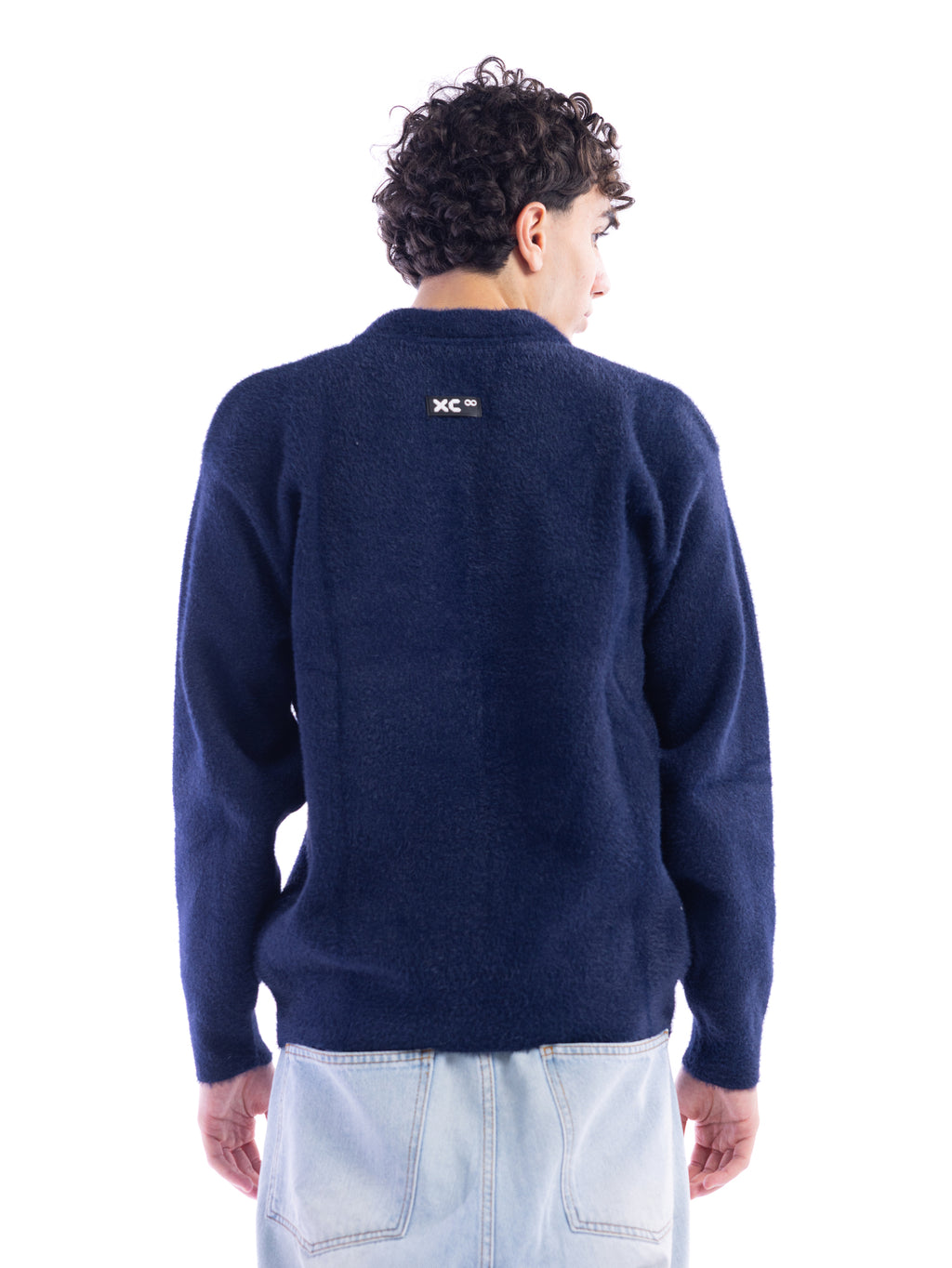 Navy Blue Mohair Polo