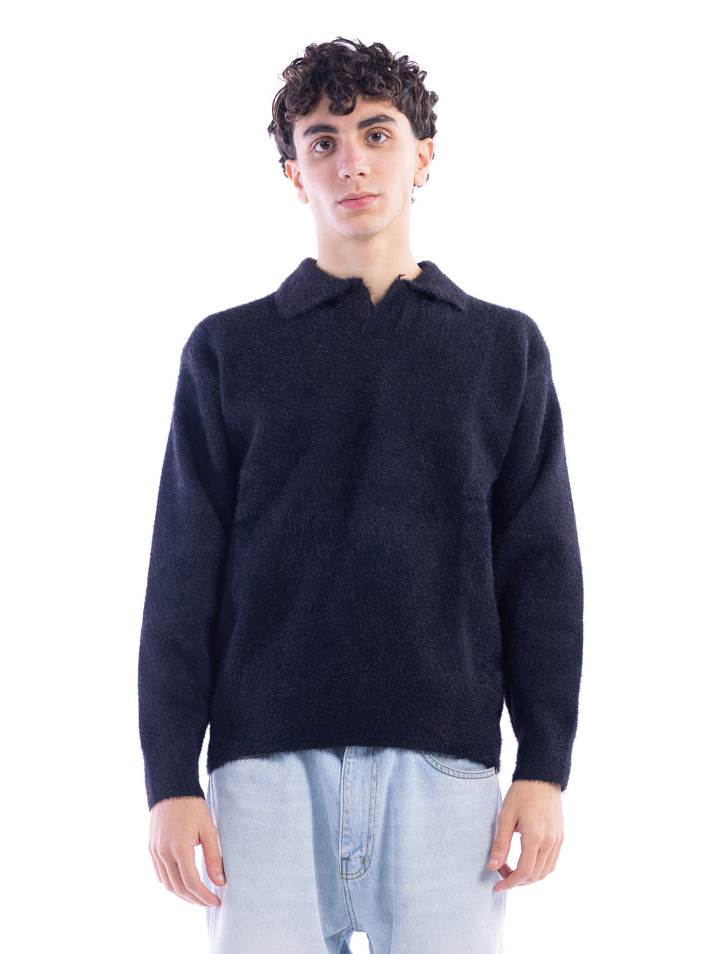 Black Mohair Polo