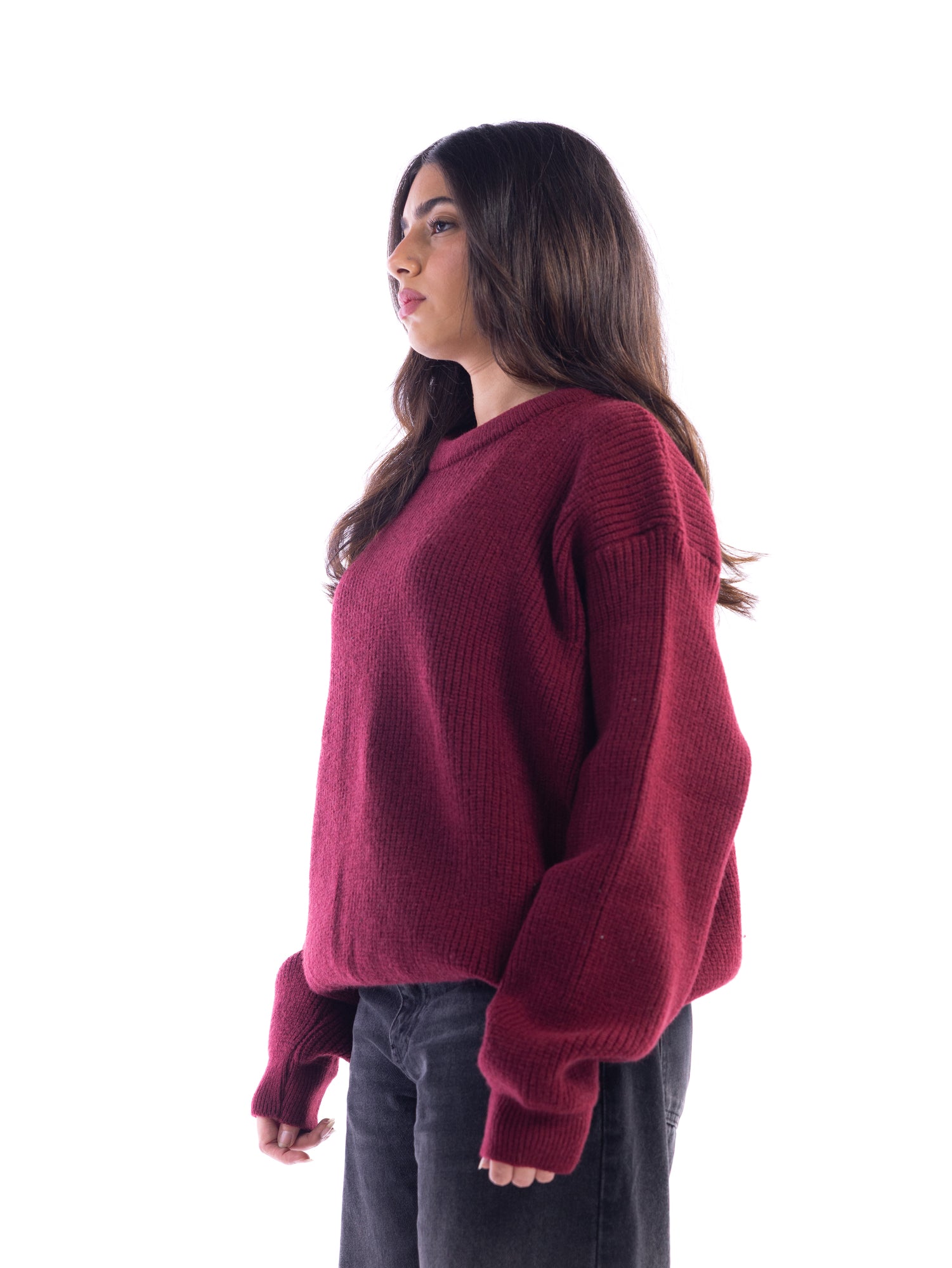 Burgundy Knitted Sweater