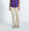 Cream Beige Criss Cross Yoga Pants