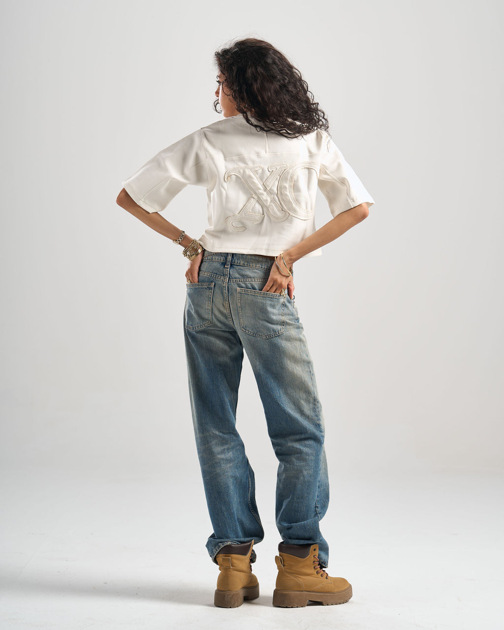 White Signature Cropped Tshirt