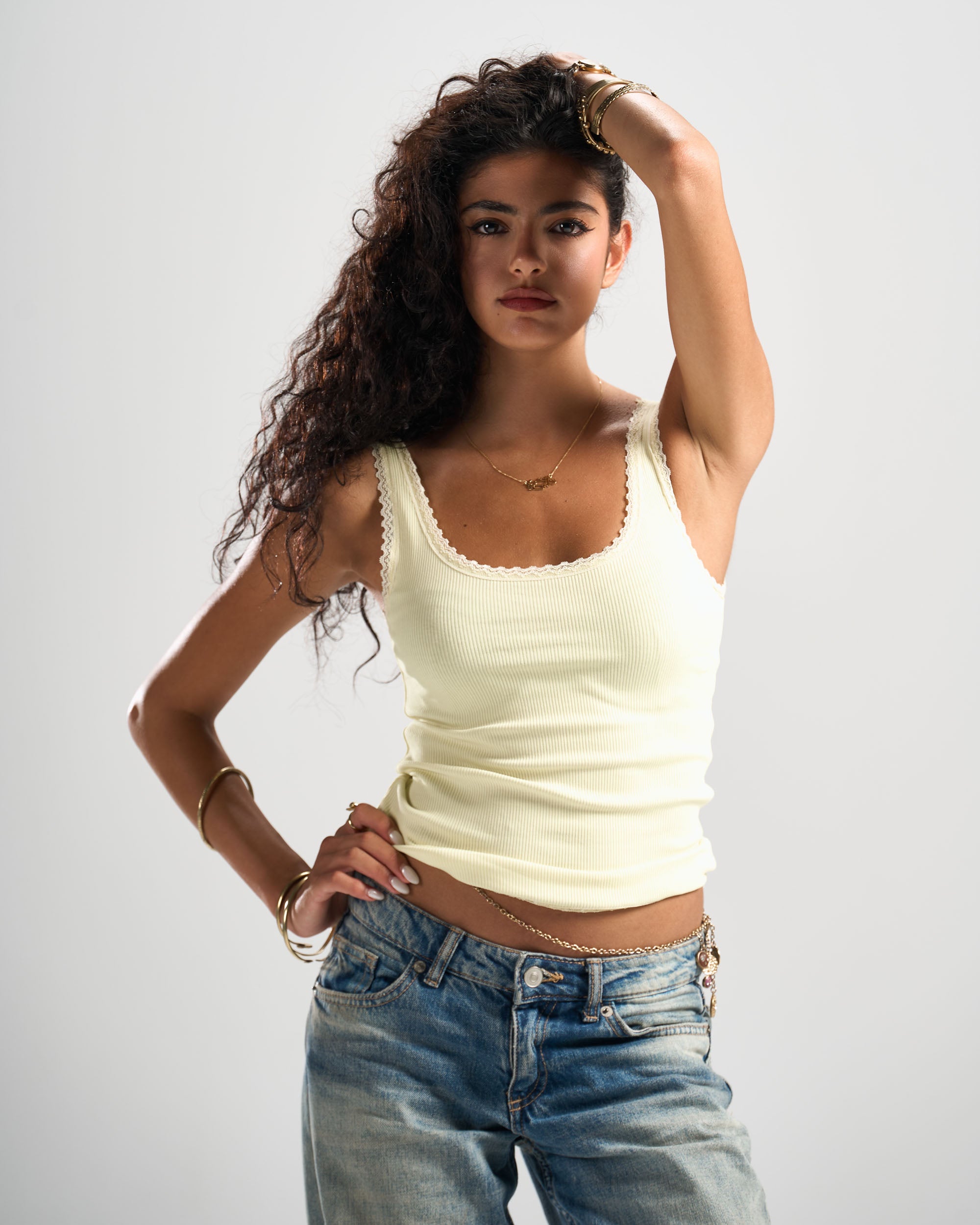 Butter Yellow Dawn Lace Top