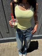 Butter Yellow Dawn Lace Top