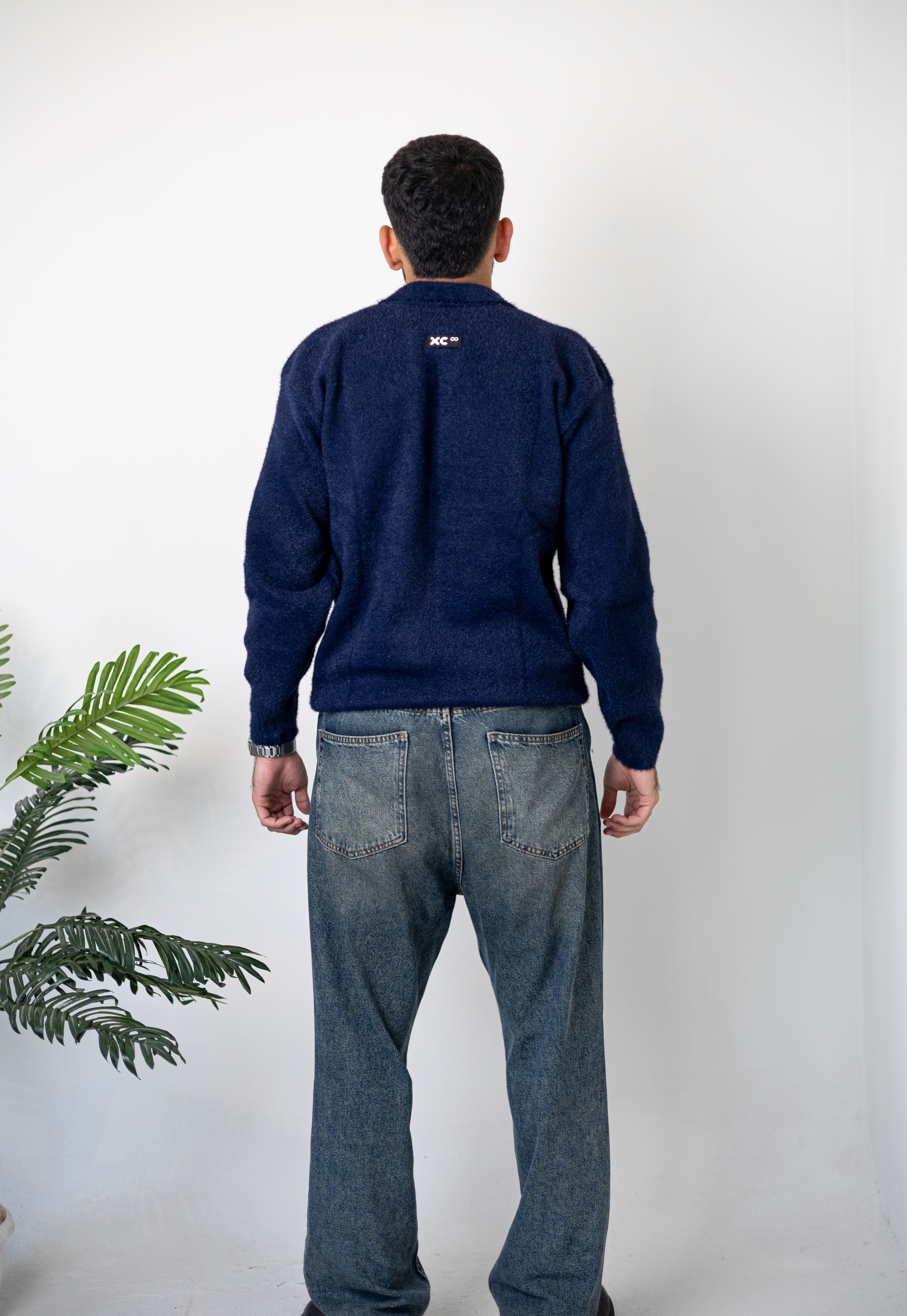 Navy Blue Mohair Polo