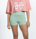 Sage Green Criss Cross Biker Shorts