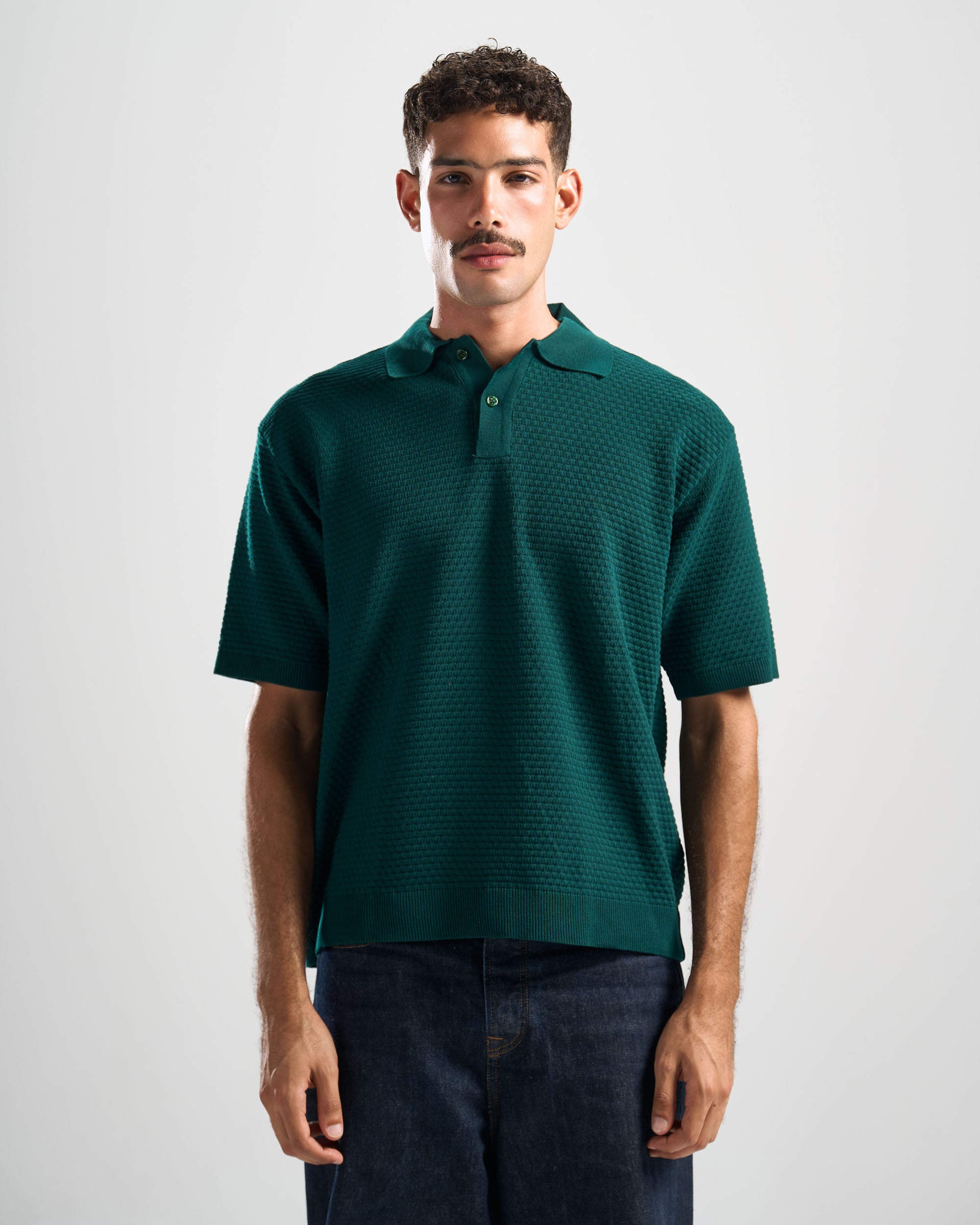 Green Hunter Ribbed Polo
