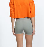 Silver Grey Criss Cross Biker Shorts