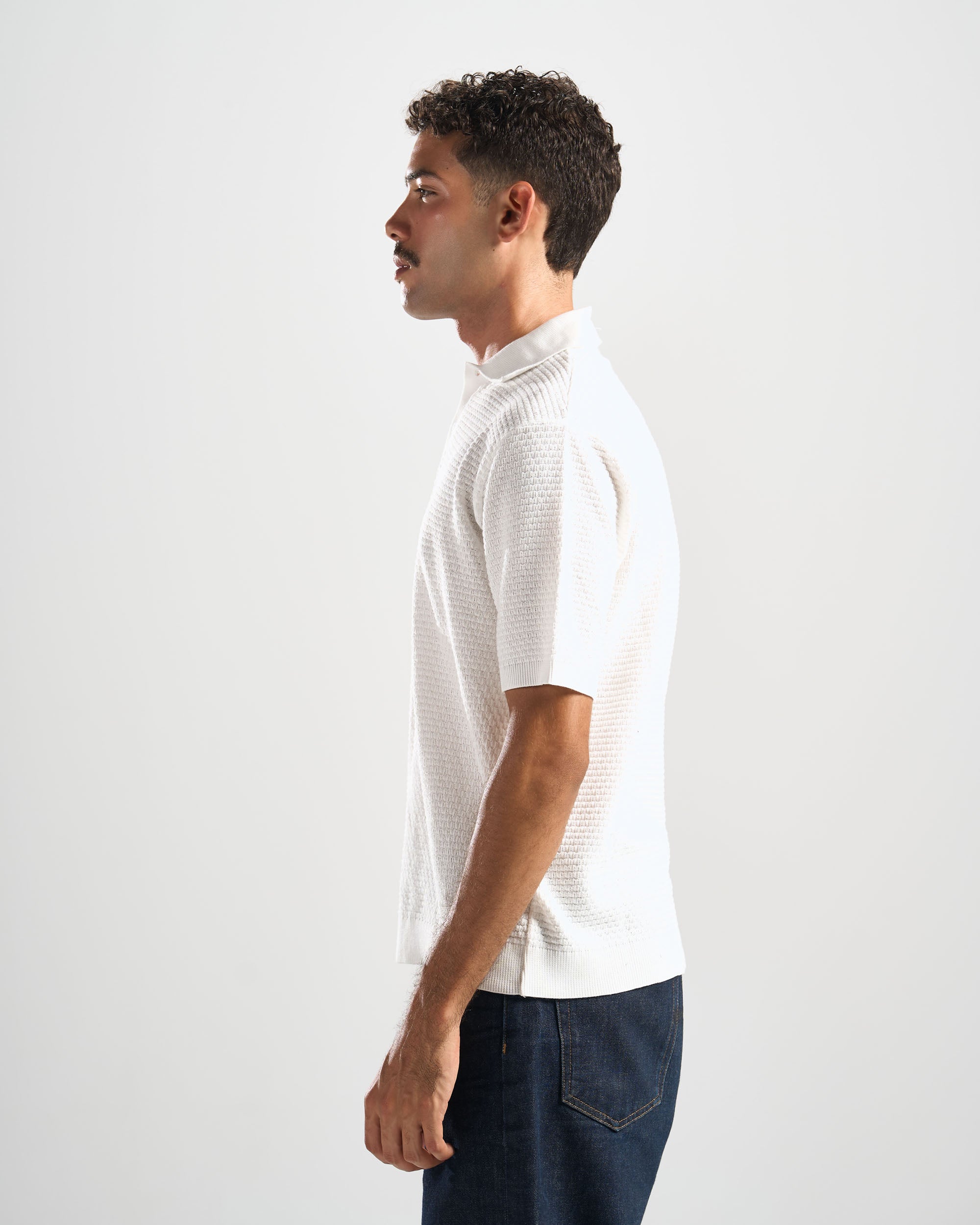 White Hunter Ribbed Polo