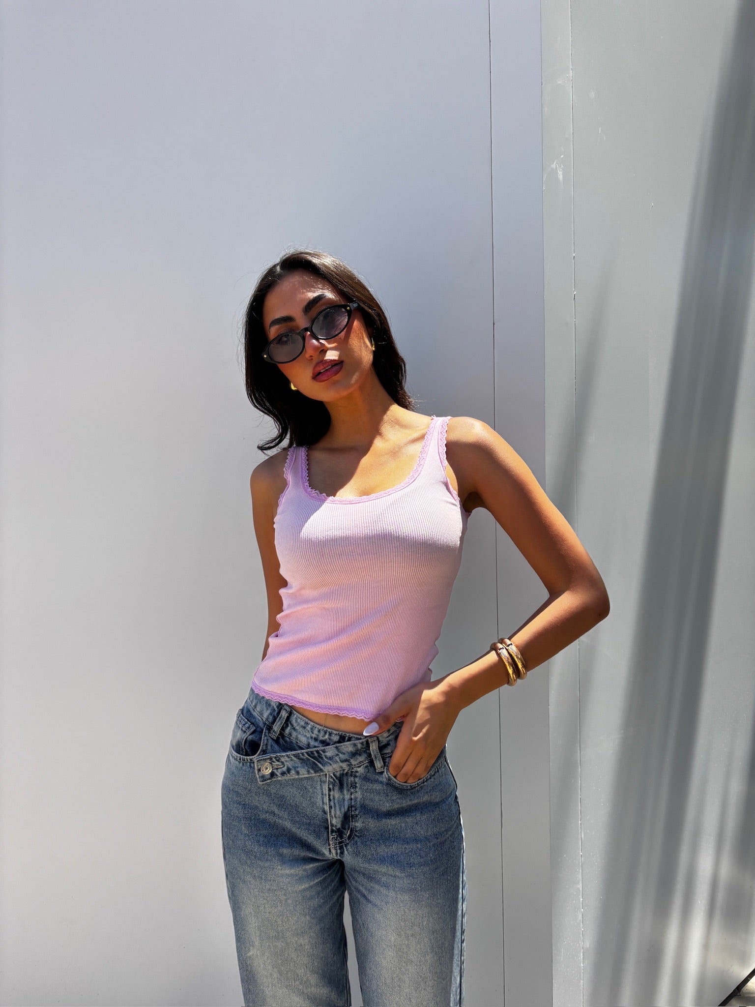 Baby Pink Dawn Lace Top