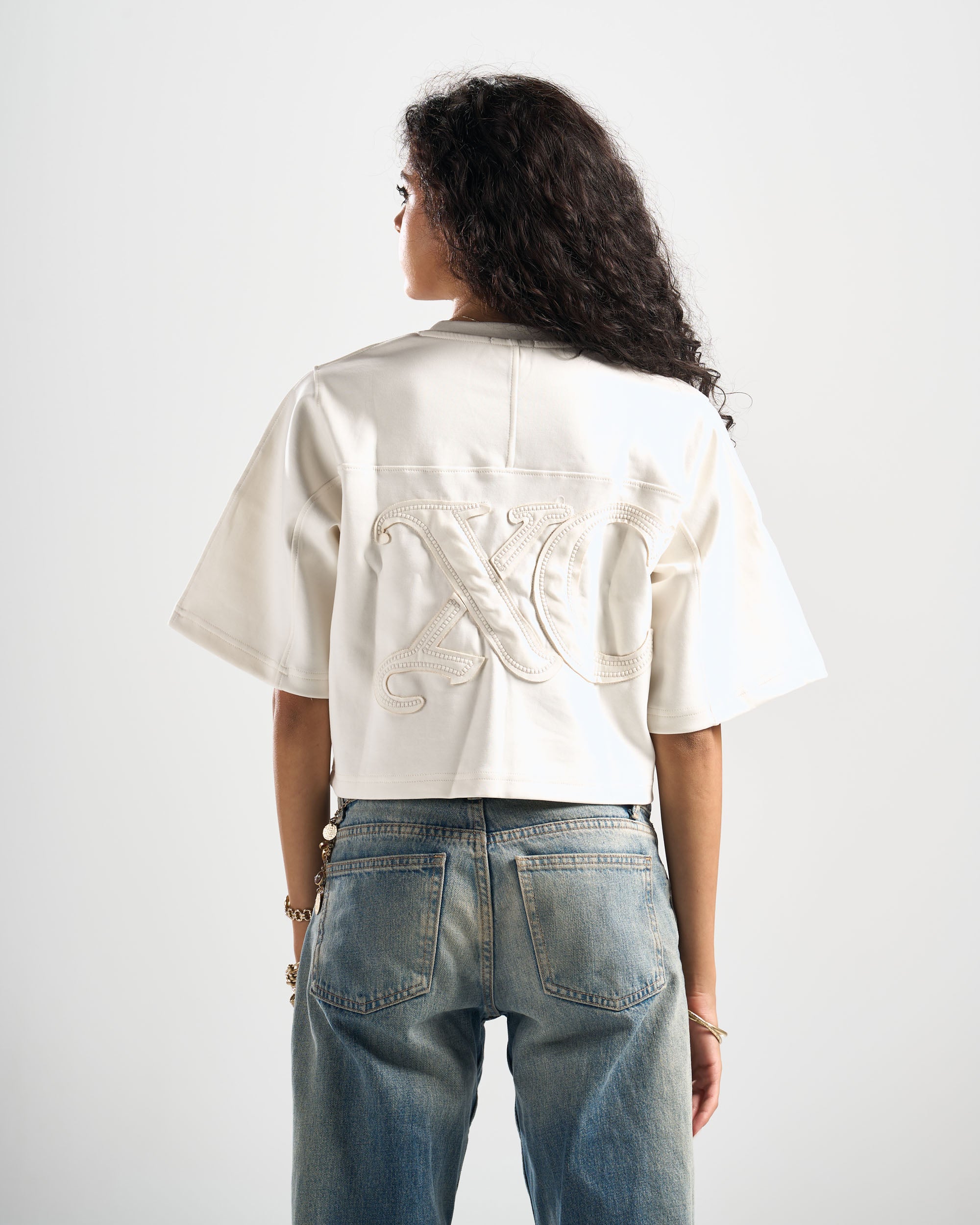 White Signature Cropped Tshirt