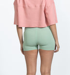 Sage Green Criss Cross Biker Shorts