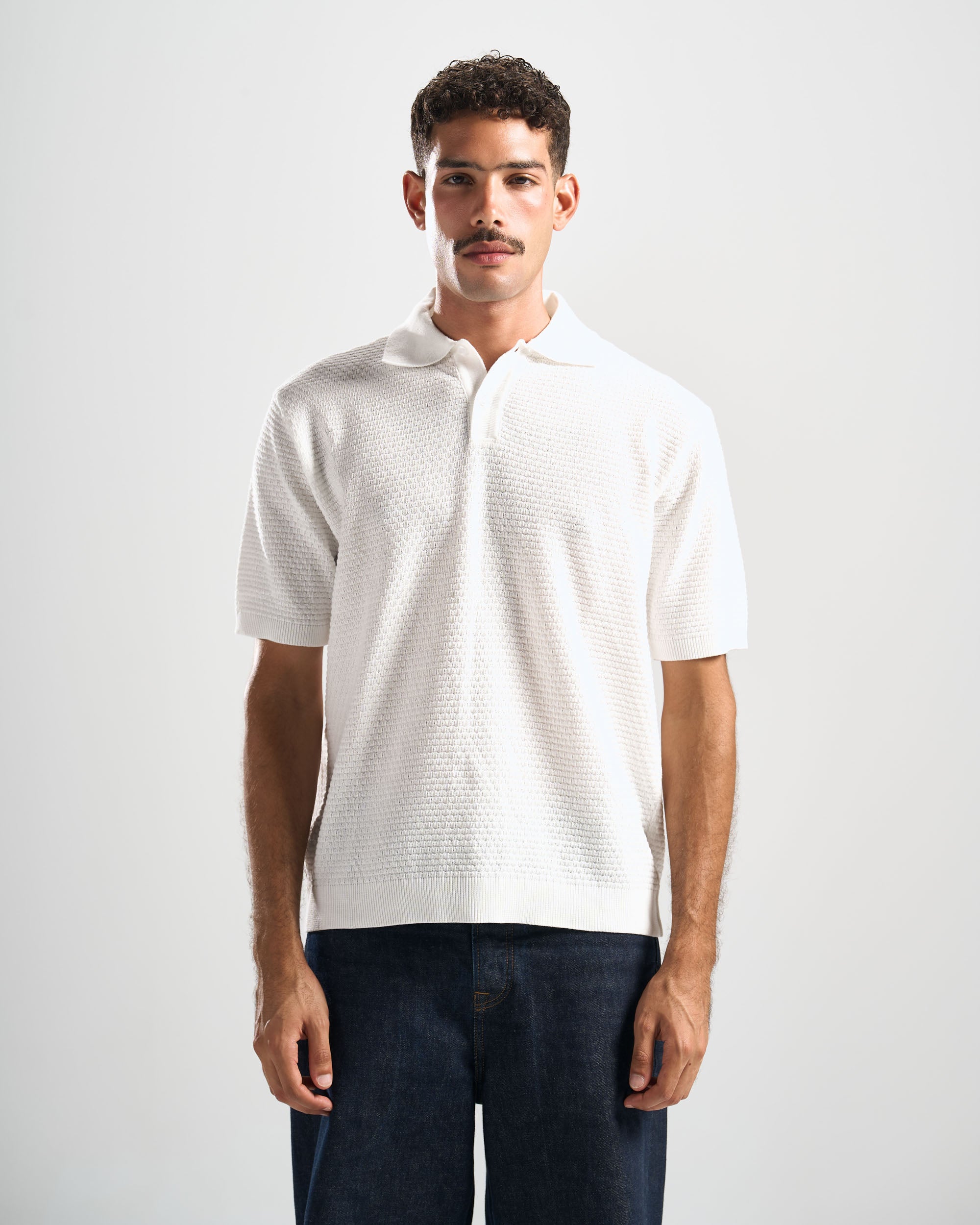 White Hunter Ribbed Polo