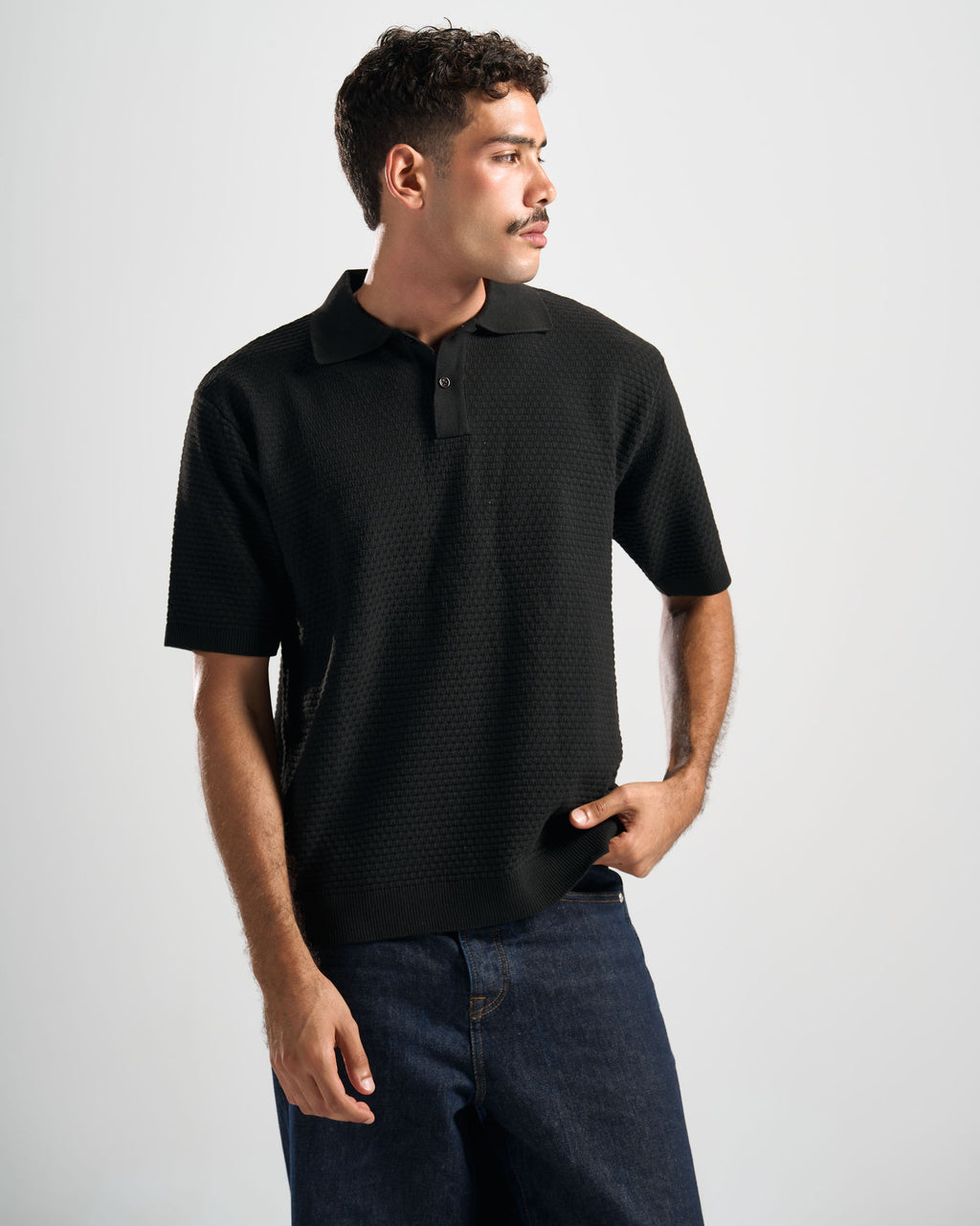 Black Hunter Ribbed Polo
