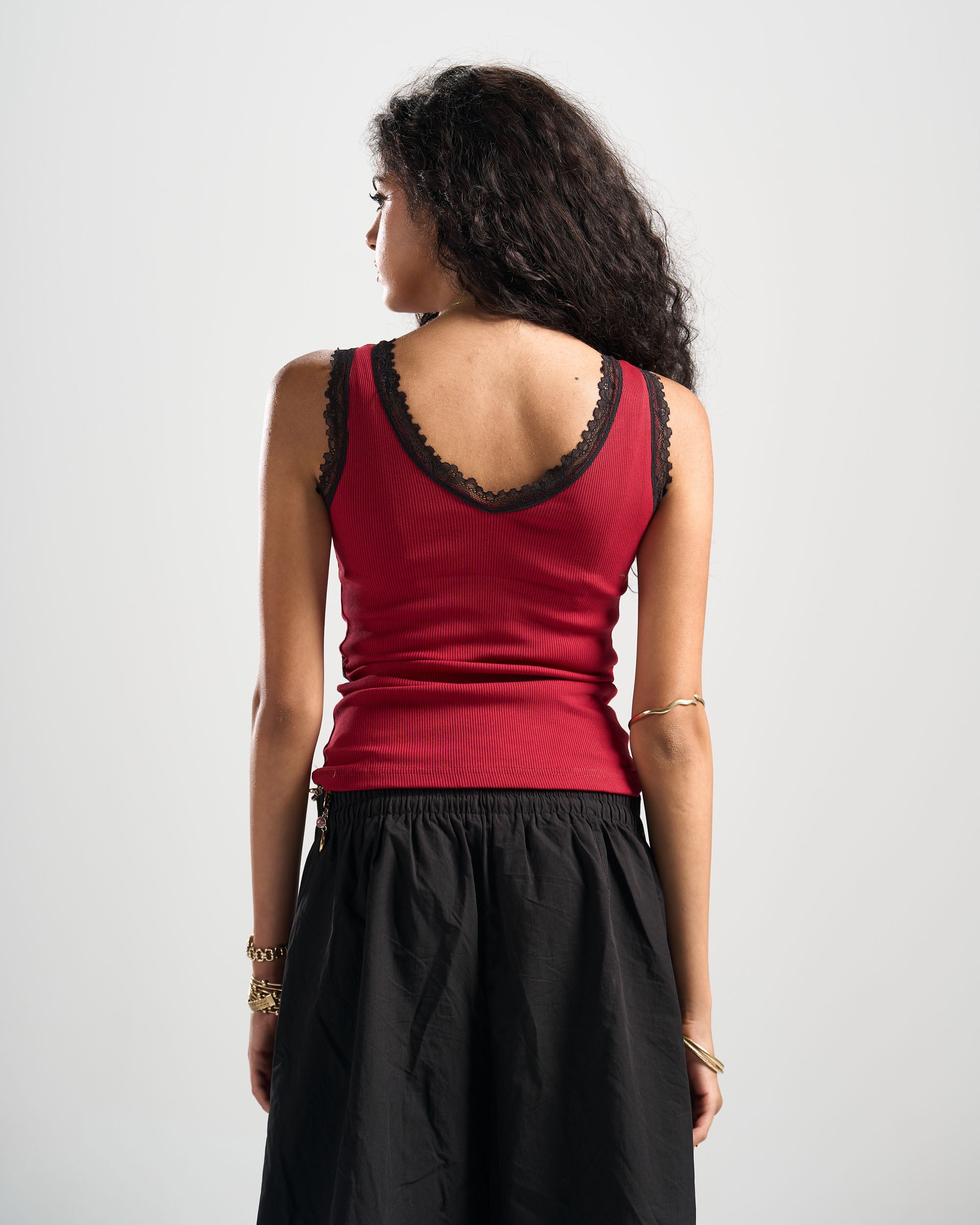 Red Celestial Lace Top