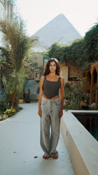 CHARCOAL GREY SCULPT CORSET TOP
