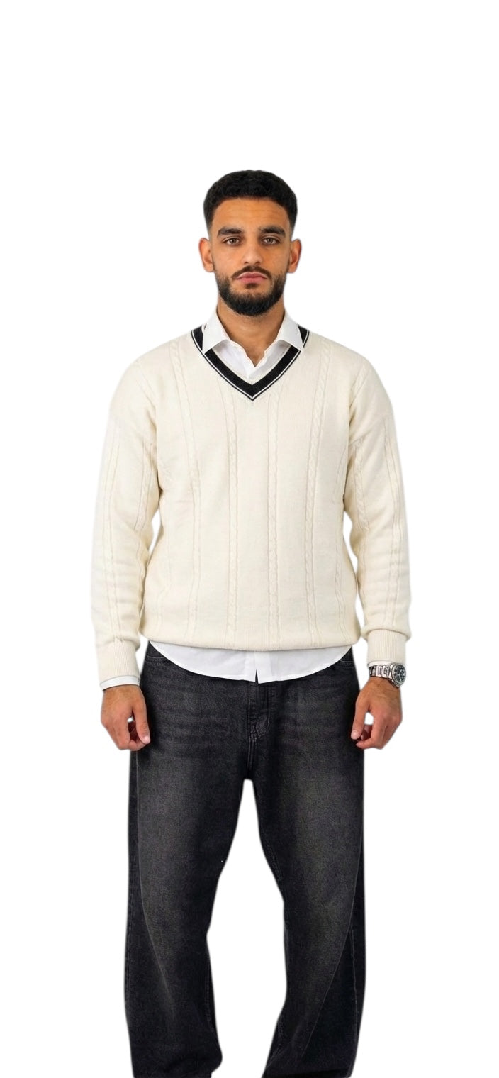 Cream Braided Sweater