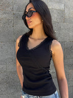 Black Celestial Lace Top