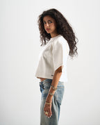 White Signature Cropped Tshirt