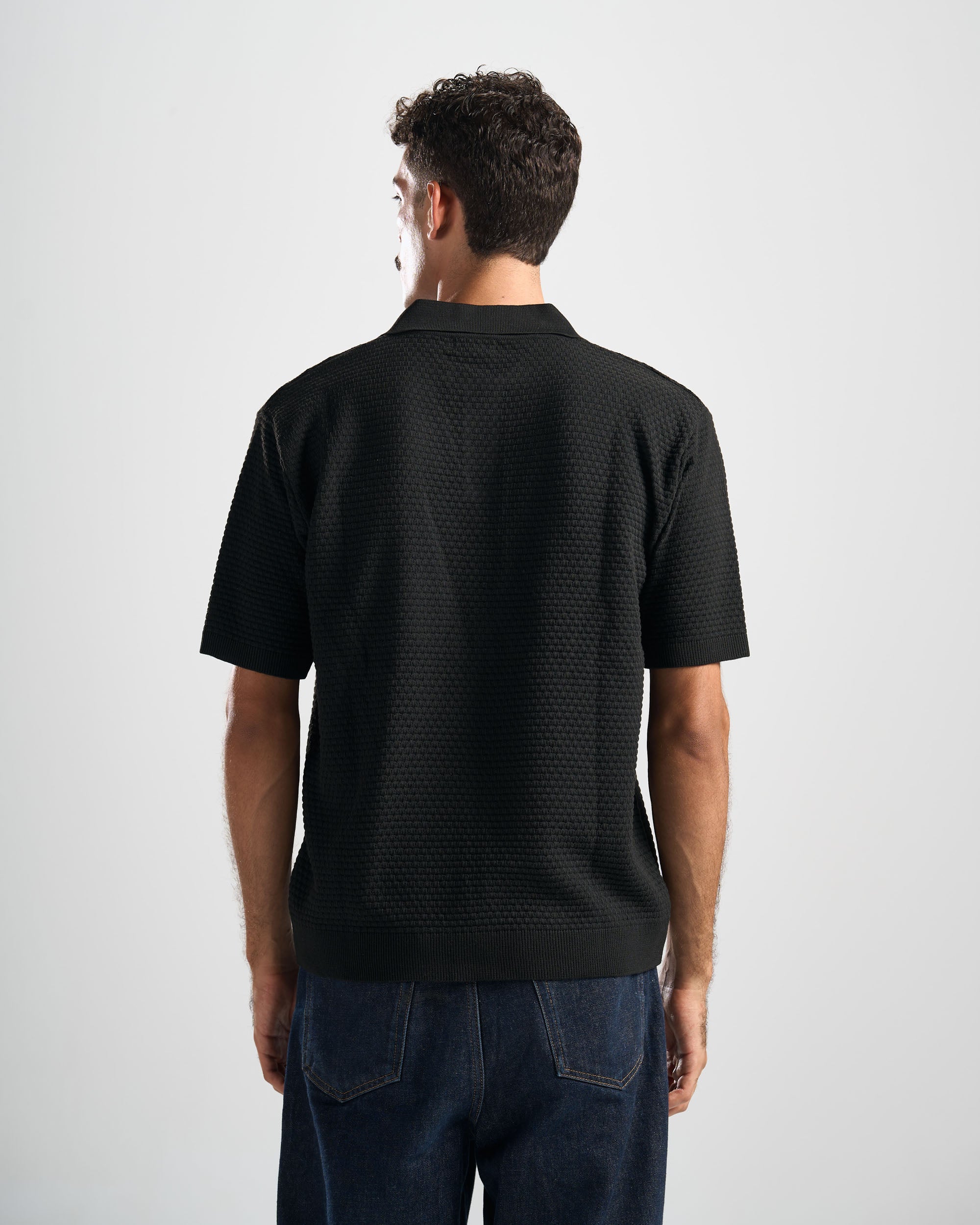 Black Hunter Ribbed Polo