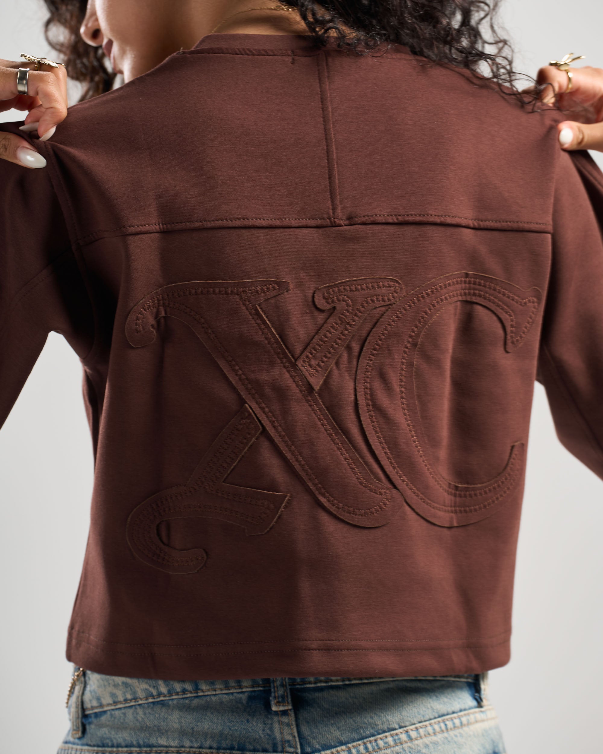 Brown Signature Cropped Tshirt