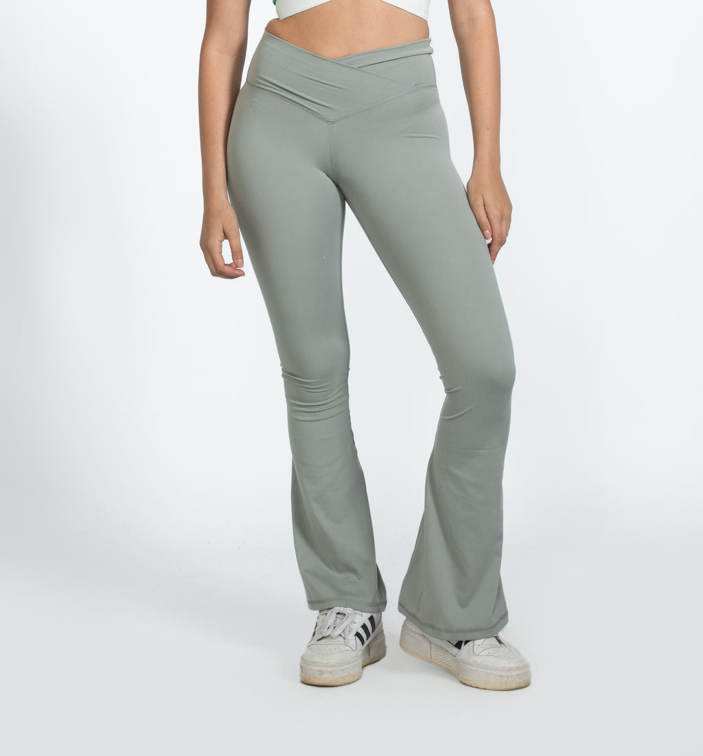 Silver Grey Criss Cross Yoga Pants
