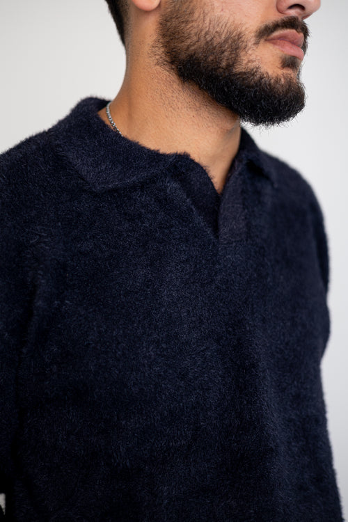 Black Mohair Polo