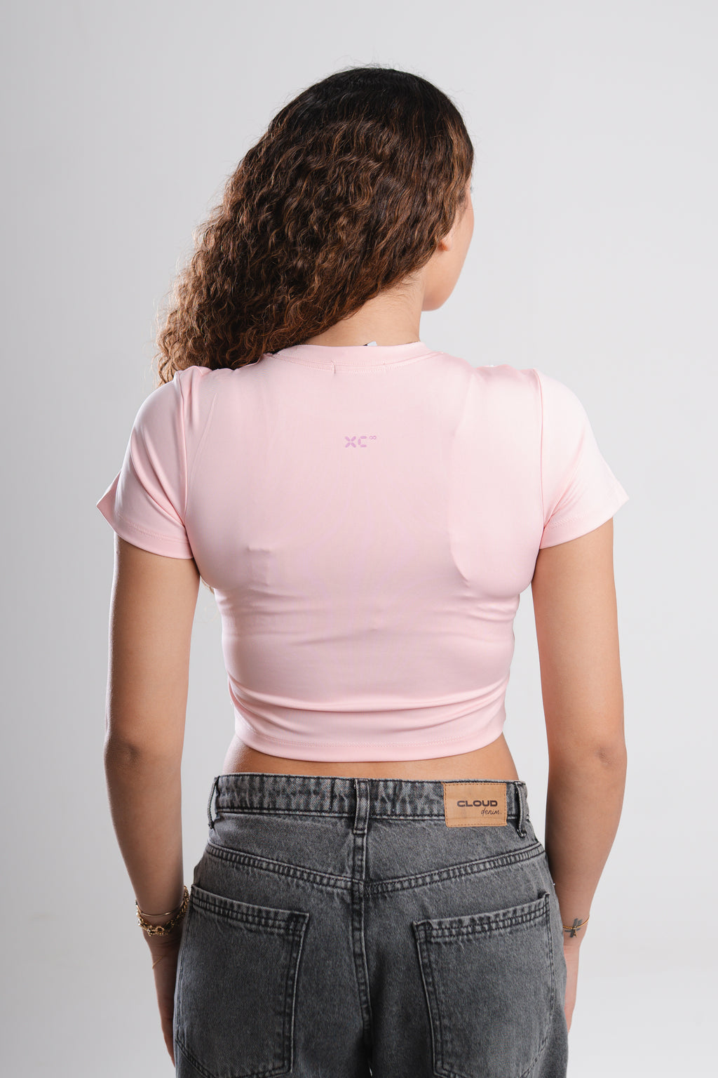 SCULPTED STITCH PINK CROP TOP