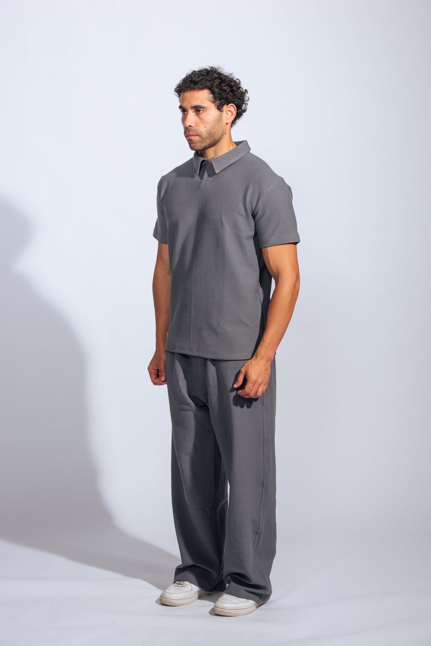 PLEATED CHARCOAL GREY PANTS INFINITY