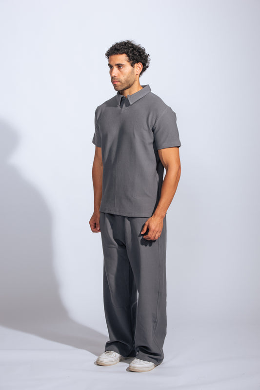 PLEATED CHARCOAL GREY PANTS INFINITY