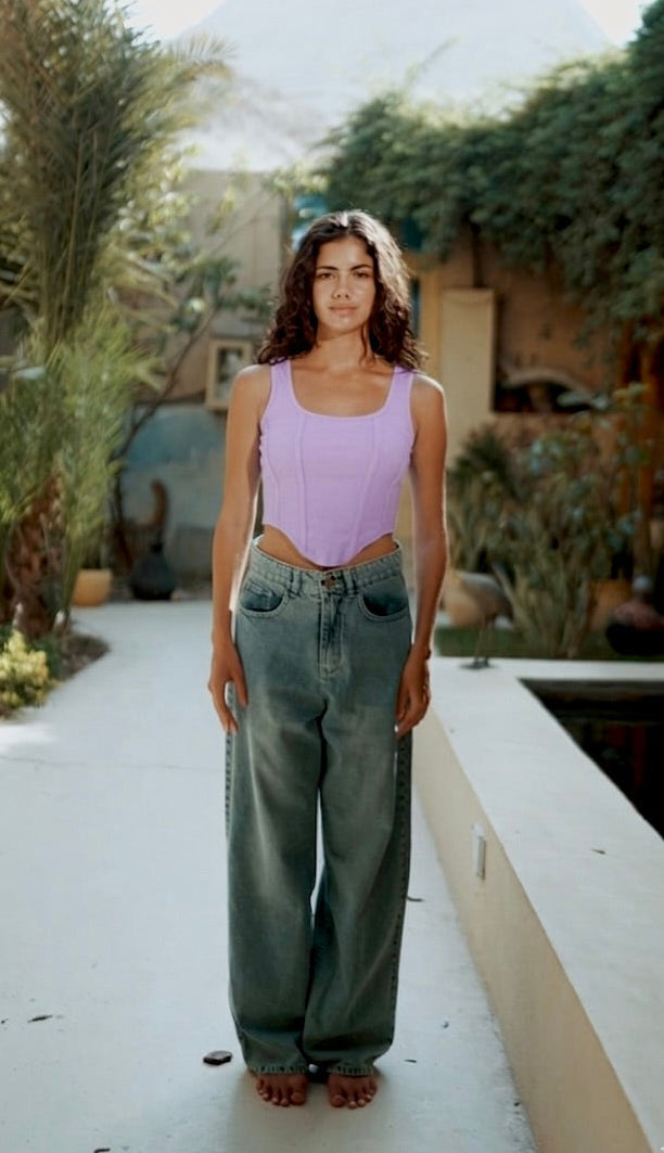 LAVENDER  SCULPT CORSET TOP