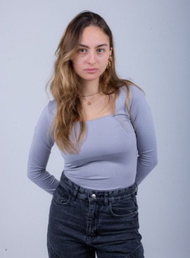 Grey Long Sleeve Top