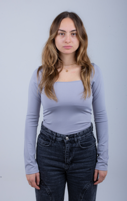 Grey Long Sleeve Top