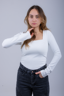 White Long Sleeve Top