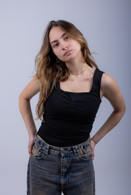 Black Scoop Tank Top